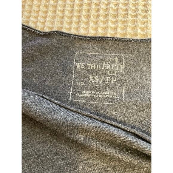 Free People We The Free 3/4 Sleeve Gray & White Tie Dye  Relaxed Fit Tee Size XS - Picture 7 of 9